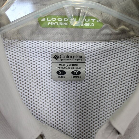 Columbia PFG Shirt Mens Size XL Tan Long Sleeve Vented Button Front Fishing - Picture 3 of 7